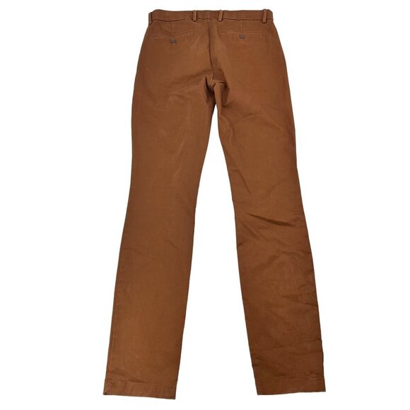 Gap Men’s Flat Front Skinny Khaki Pants Brown Size 30x34 Stretch - Picture 7 of 9
